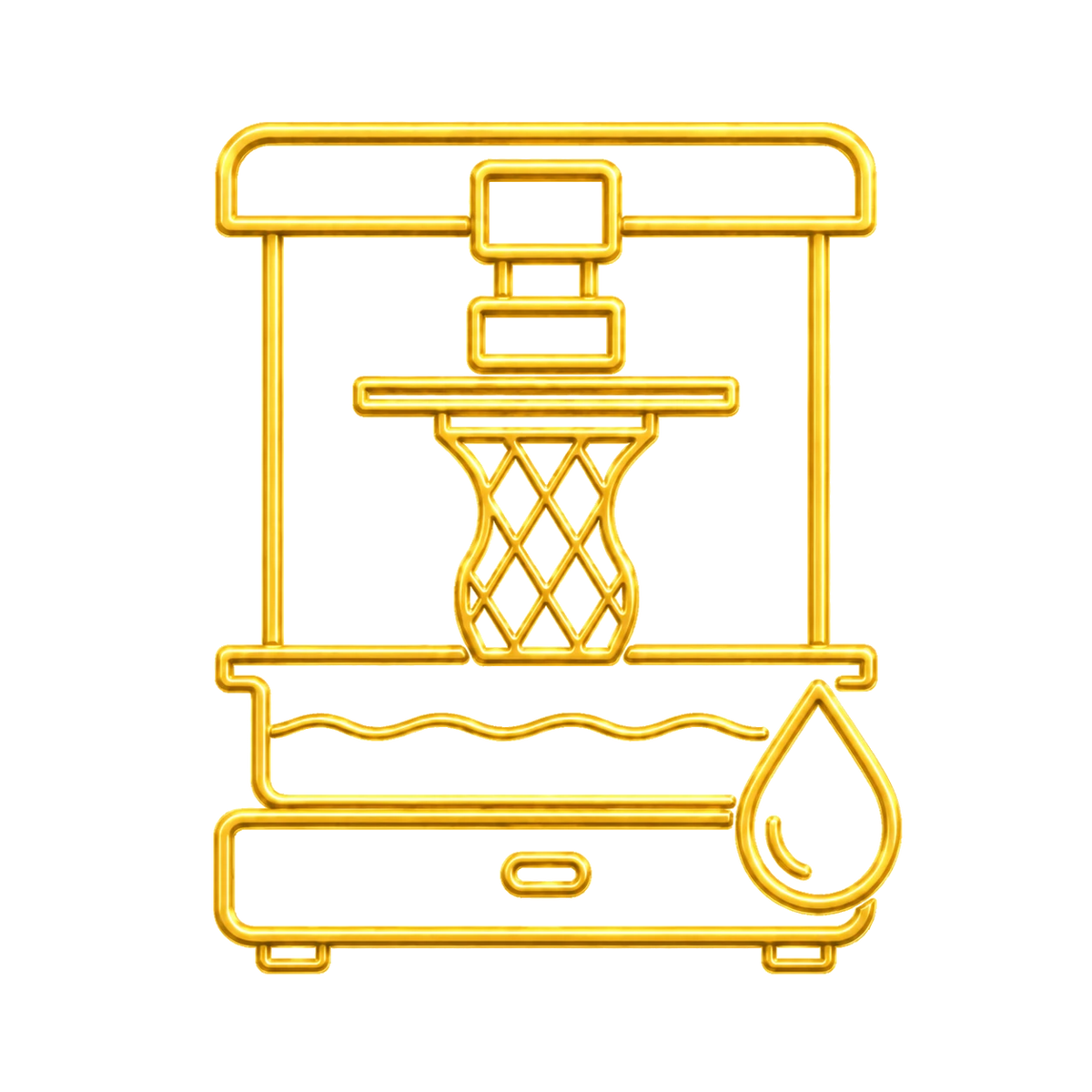 decorative banner gold line art 3D printer illustration – PrintableArtForge B2B 3D printing