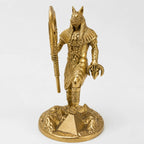 Anubis Egyptian God of the Dead statue – hand-painted SLA resin 15 cm – front view antique gold finish – PrintableArtForge