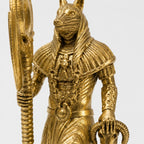 Anubis Egyptian God of the Dead statue – hand-painted SLA resin 15 cm – detail close-up hand-painted surface – PrintableArtForge