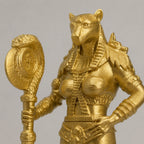 Bastet Egyptian Cat Goddess statue – hand-painted SLA resin 15 cm – detail close-up hand-painted surface – PrintableArtForge