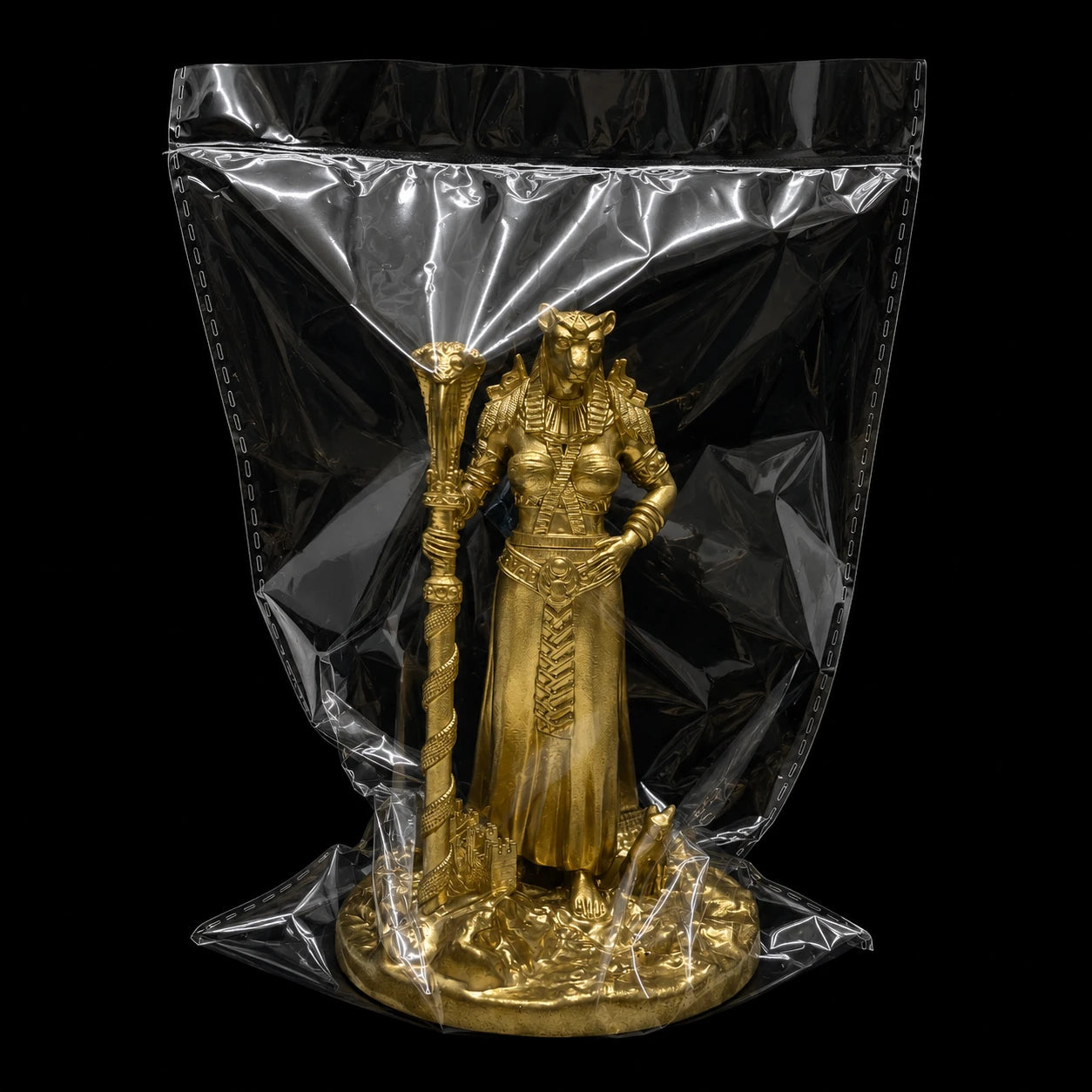 Bastet Egyptian Cat Goddess statue – product packaging and unboxing – PrintableArtForge