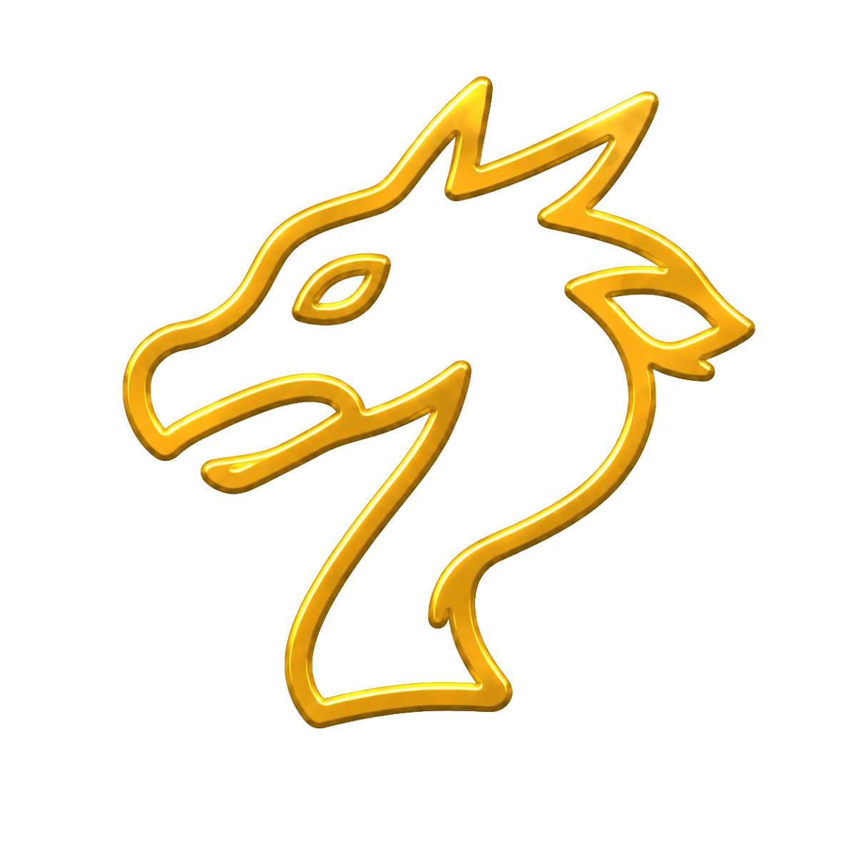 Gold dragon head icon – fantasy figurines and dragon sculptures PrintableArtForge