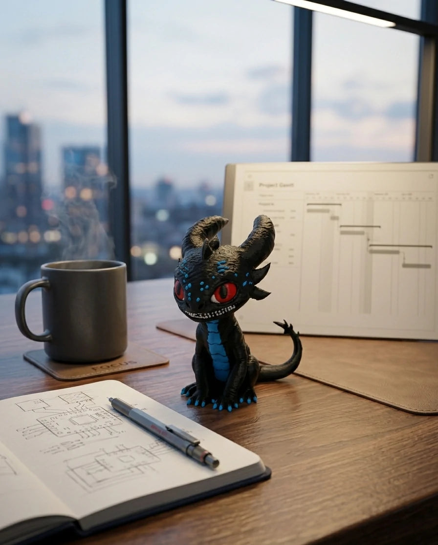 VEX - Spark of the Night Dragon - Desk Figurine - Gift & Office Decor - Desk Buddy