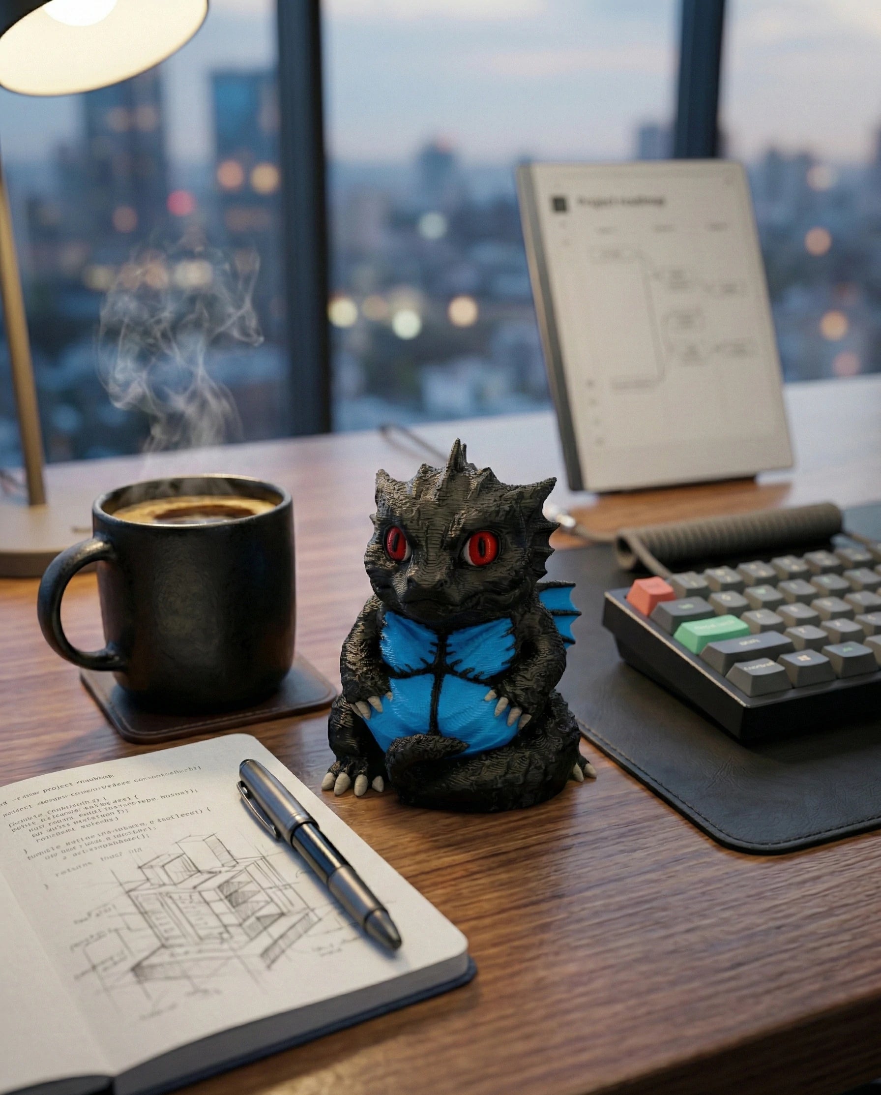 KODA - The sturdy guardian dragon - Desk figurine - Gift & office decor - Handmade collector's item