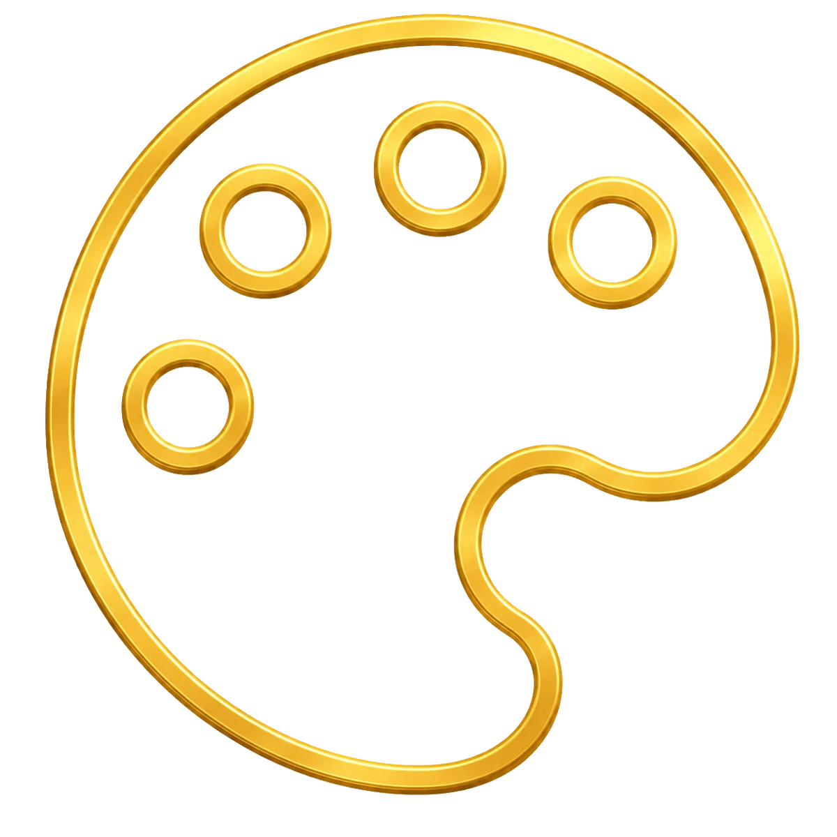 Gold artist palette icon – hand-painted statues and figurines PrintableArtForge
