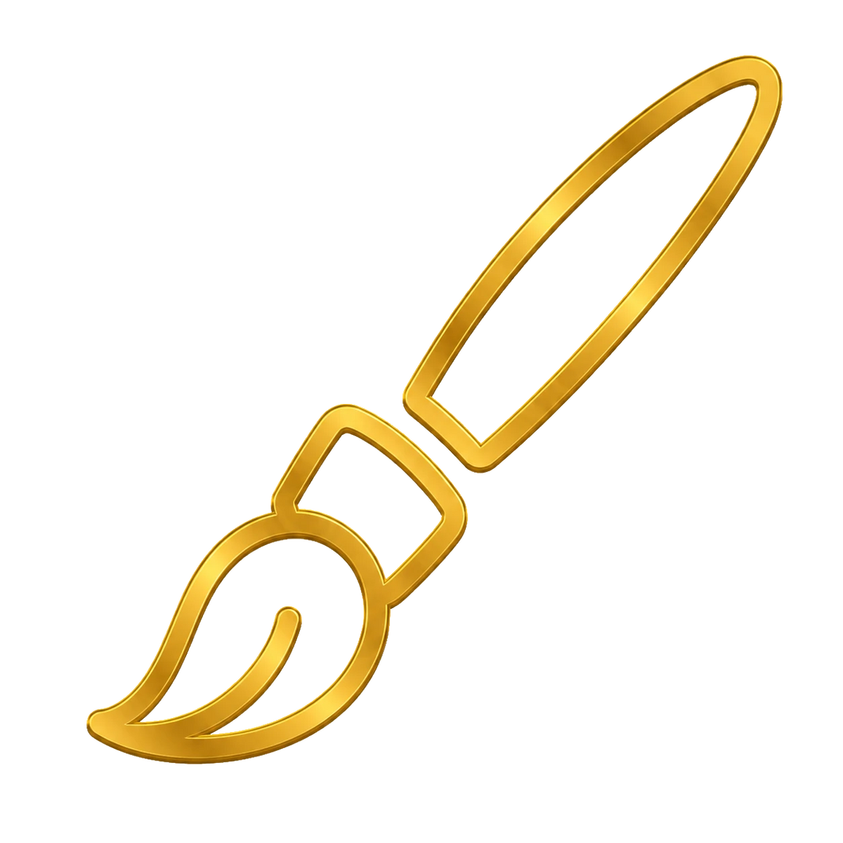 Gold paintbrush icon – hand-painted statues and figurines PrintableArtForge