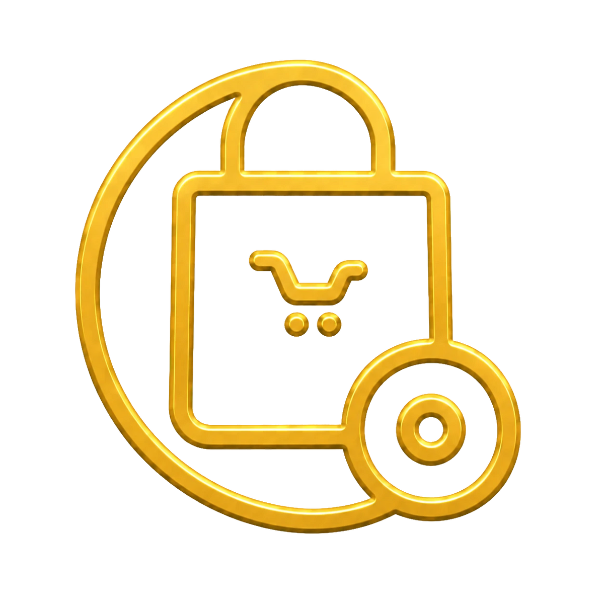 Gold shopping emblem with ring – online store PrintableArtForge
