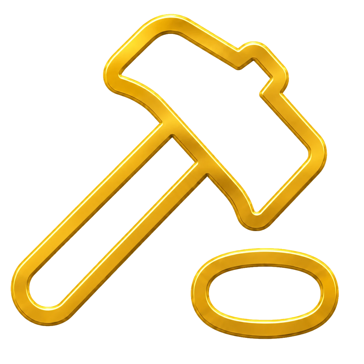 Gold gavel and sounding block icon – made to order PrintableArtForge