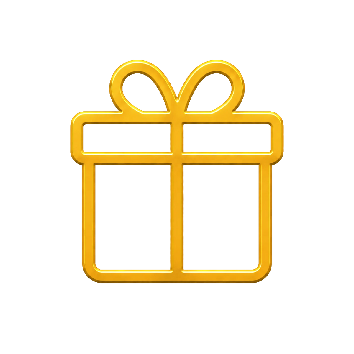 Gold gift icon with bow – handmade gift figurines PrintableArtForge