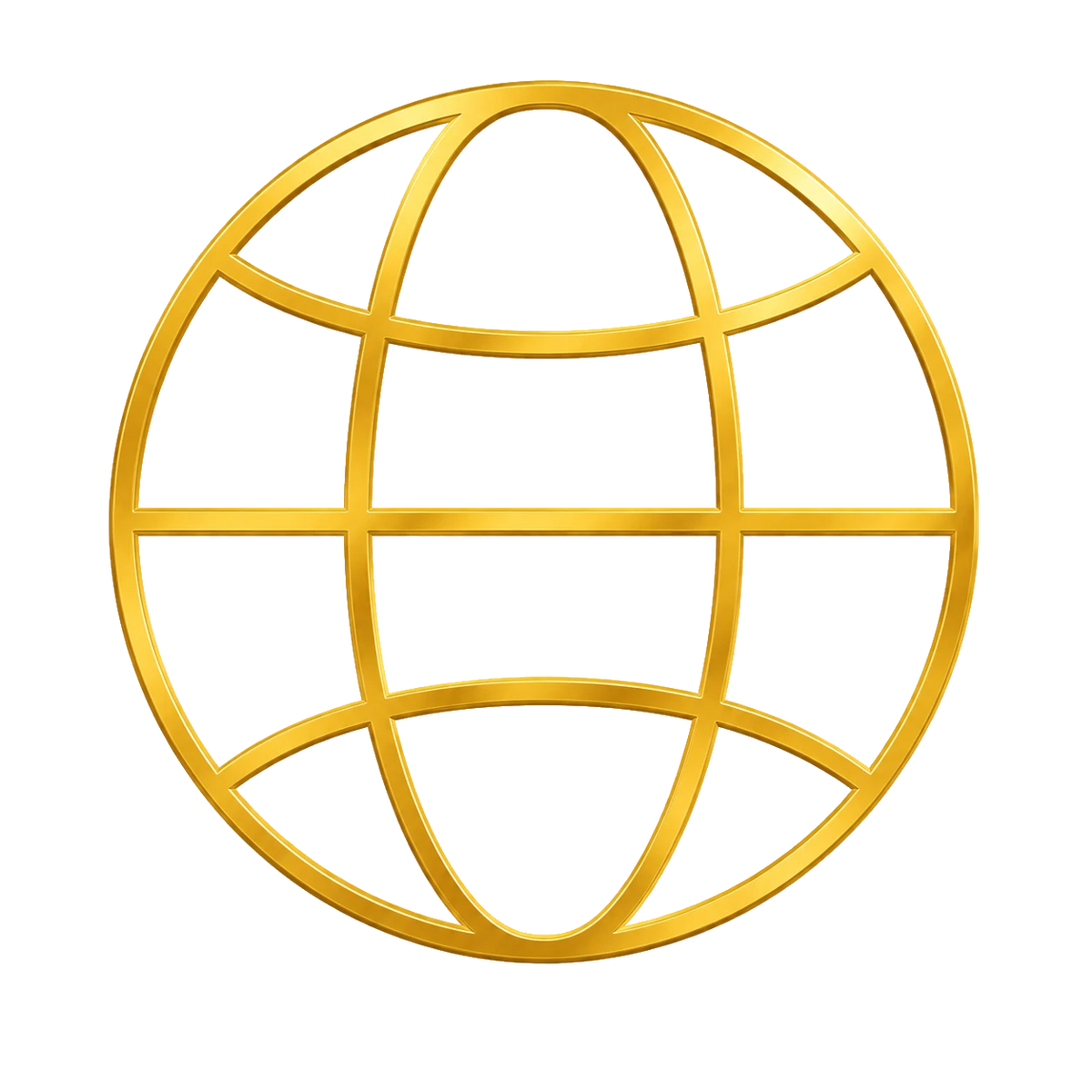 Gold globe icon – worldwide shipping PrintableArtForge