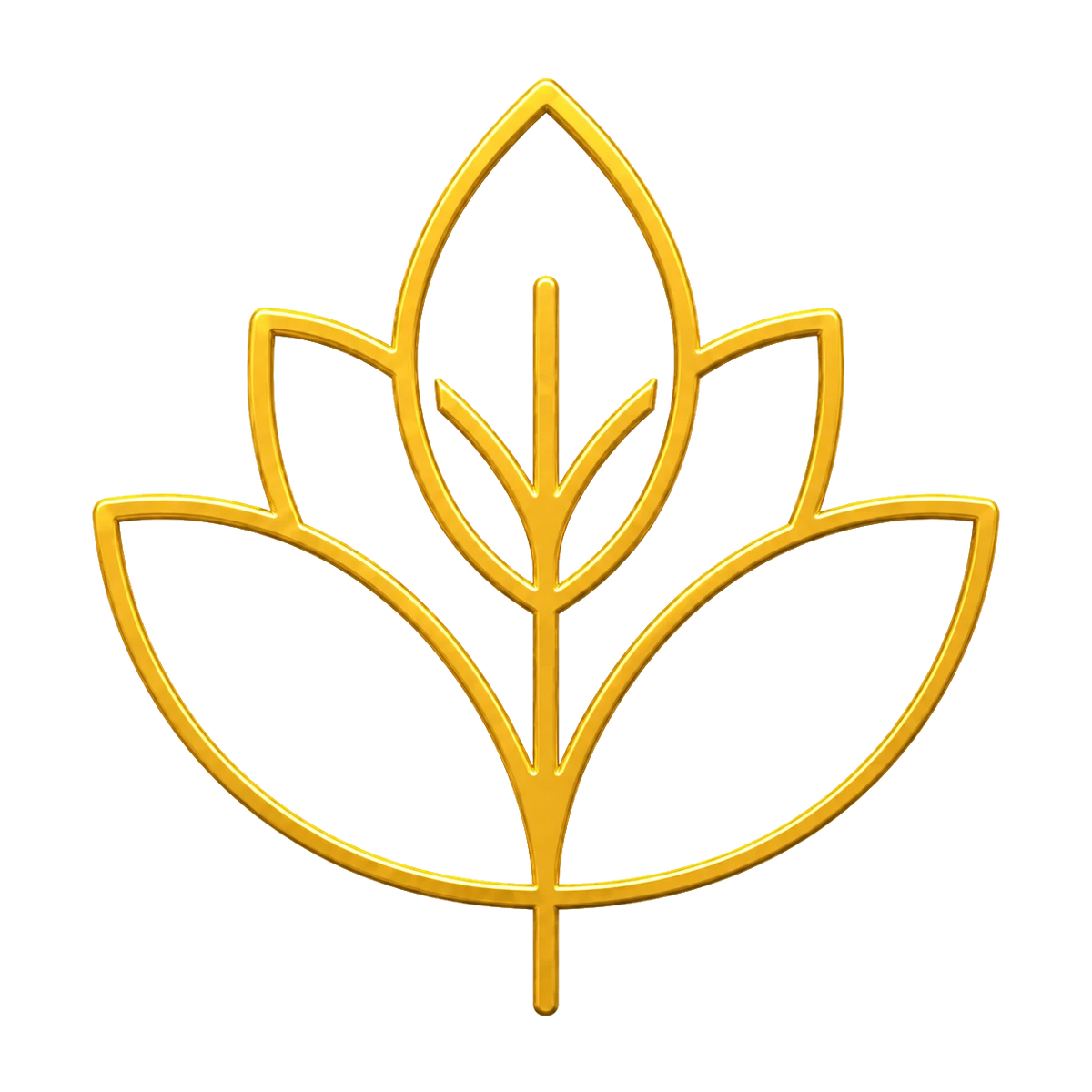 Gold lotus leaf emblem icon – spiritual mythology PrintableArtForge