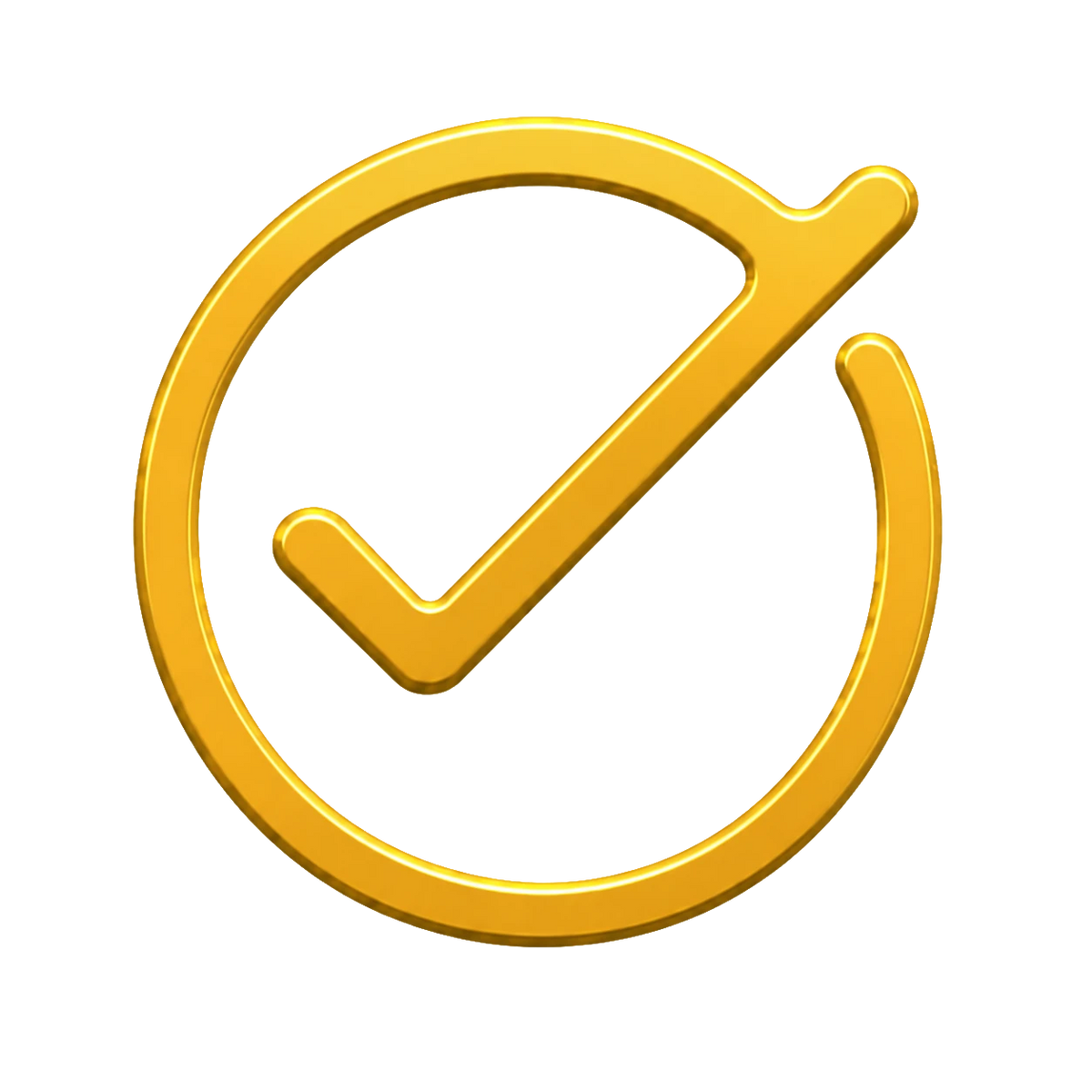 Gold checkmark with arrow – quality guarantee PrintableArtForge