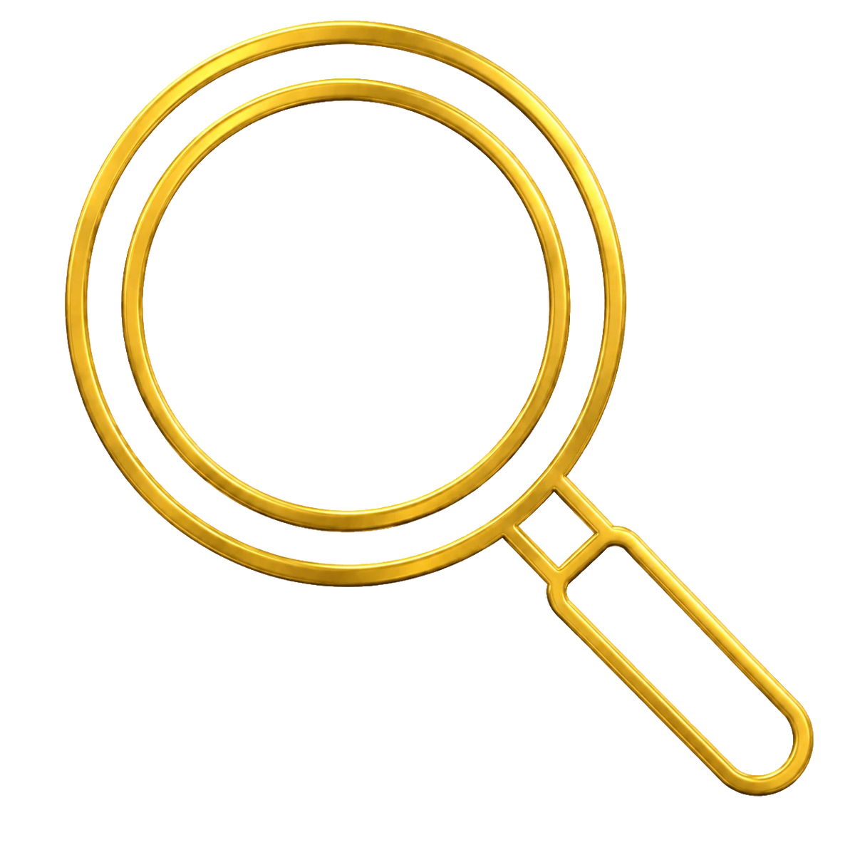 Gold magnifying glass icon – quality control PrintableArtForge