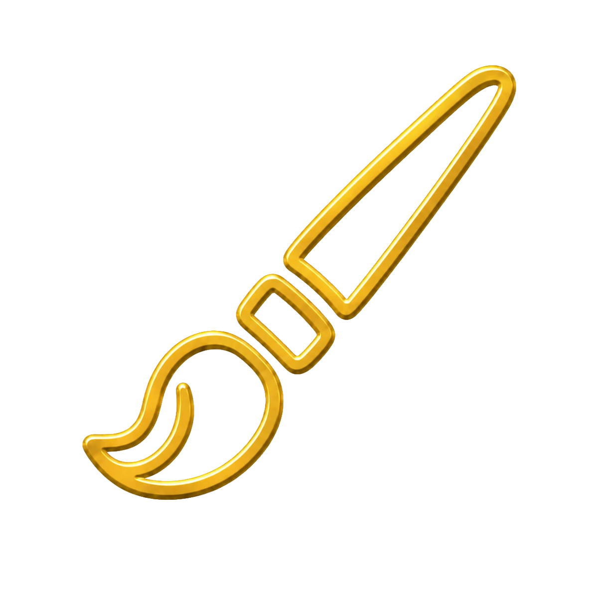 Golden paintbrush icon – hand-painted art PrintableArtForge