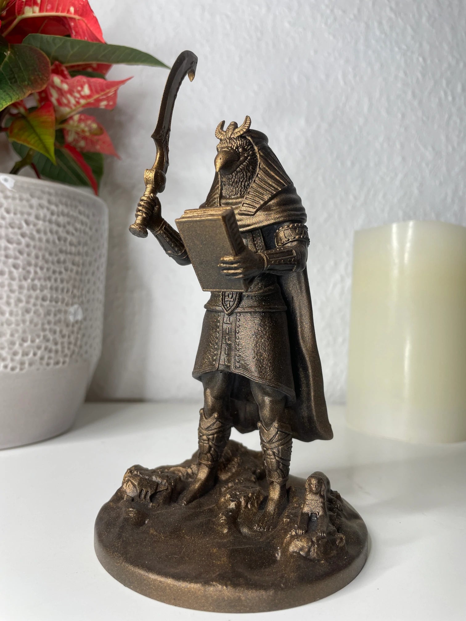 Statue of Horus – Egyptian God of the Sky, Kingship & Protection, Hand-Painted Figurine – Altar Miniature Decoration