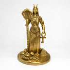 Isis Egyptian Goddess of Magic statue – hand-painted SLA resin 15 cm – front view antique gold finish – PrintableArtForge