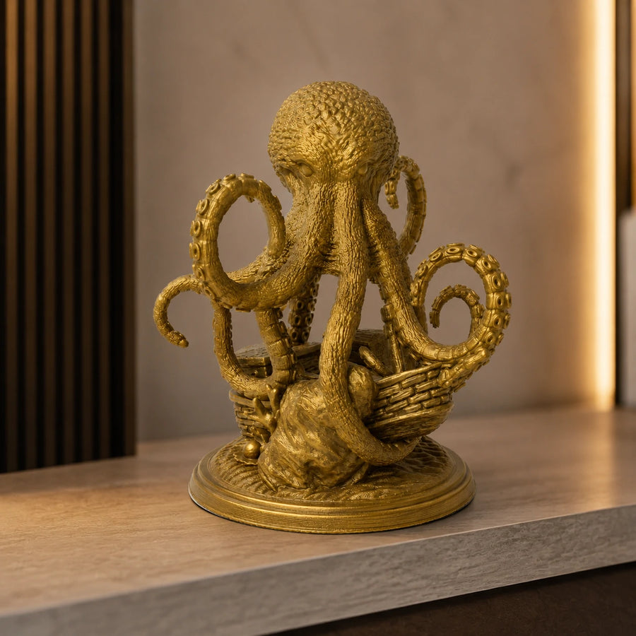 Kanaloa Hawaiian God of the Sea statue – hand-painted SLA resin – lifestyle scene altar setting – PrintableArtForge