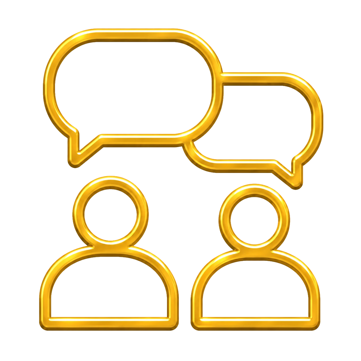 Gold communication icon – customer support PrintableArtForge