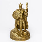 Lugh Celtic Sun God statue – hand-painted SLA resin 15 cm – front view antique gold finish – PrintableArtForge
