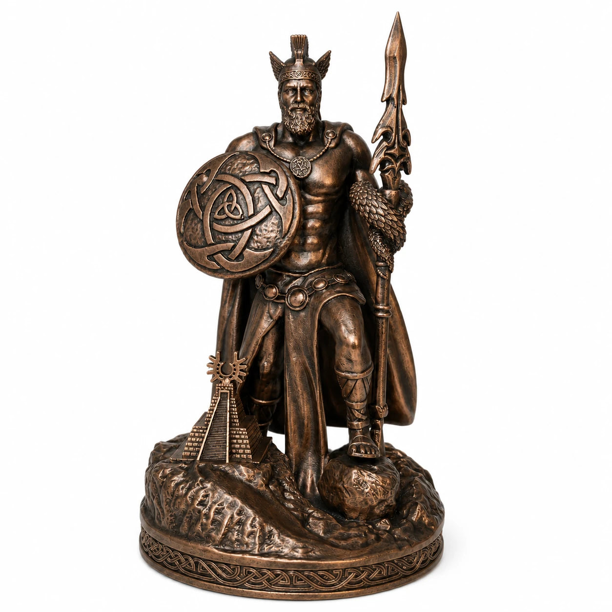 Lugh Celtic Sun God statue – hand-painted SLA resin 15 cm – front view bronze finish – PrintableArtForge