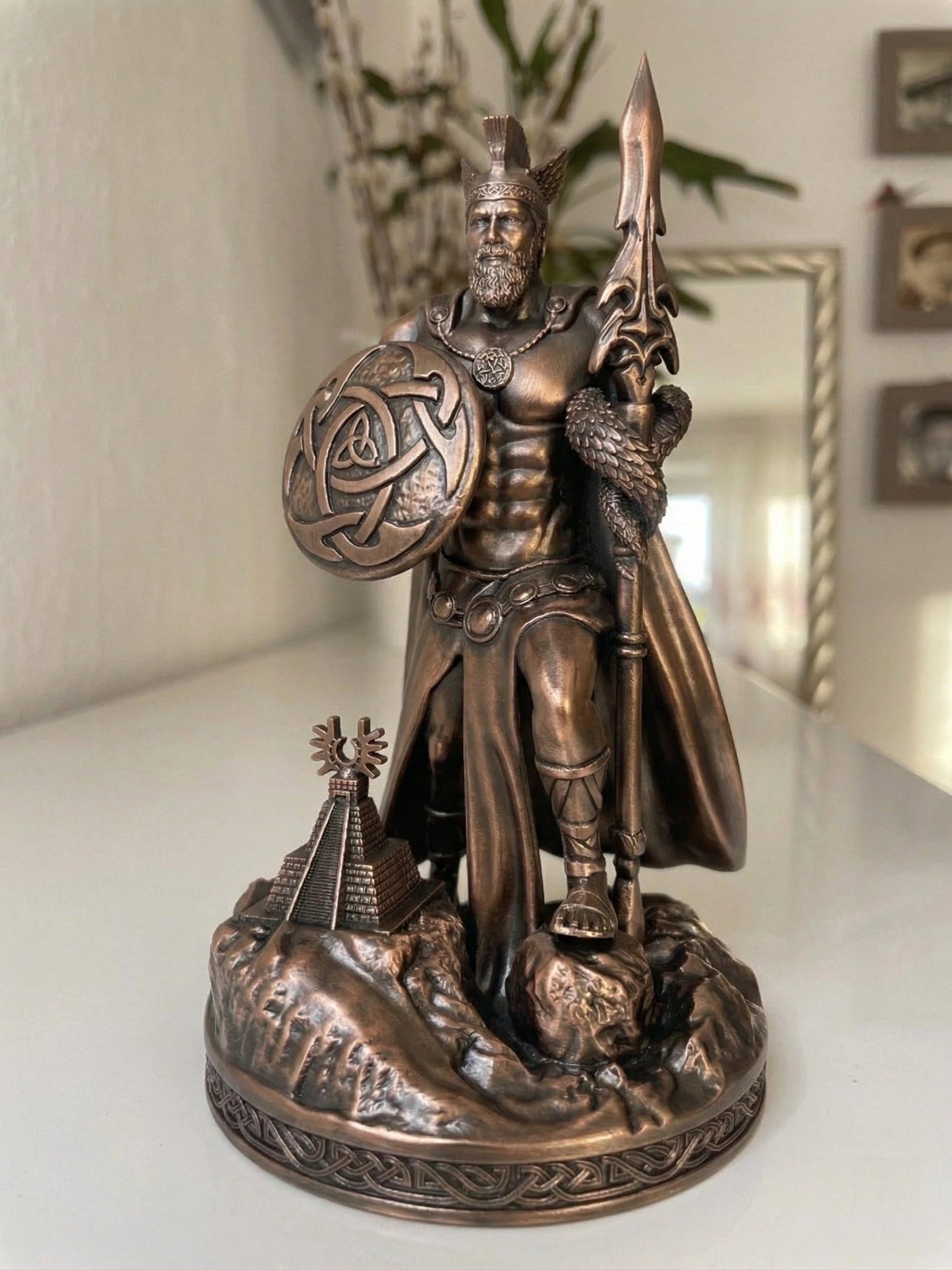 Lugh - Celtic God - Hand-painted Antique Gold Statue - Altar Decoration