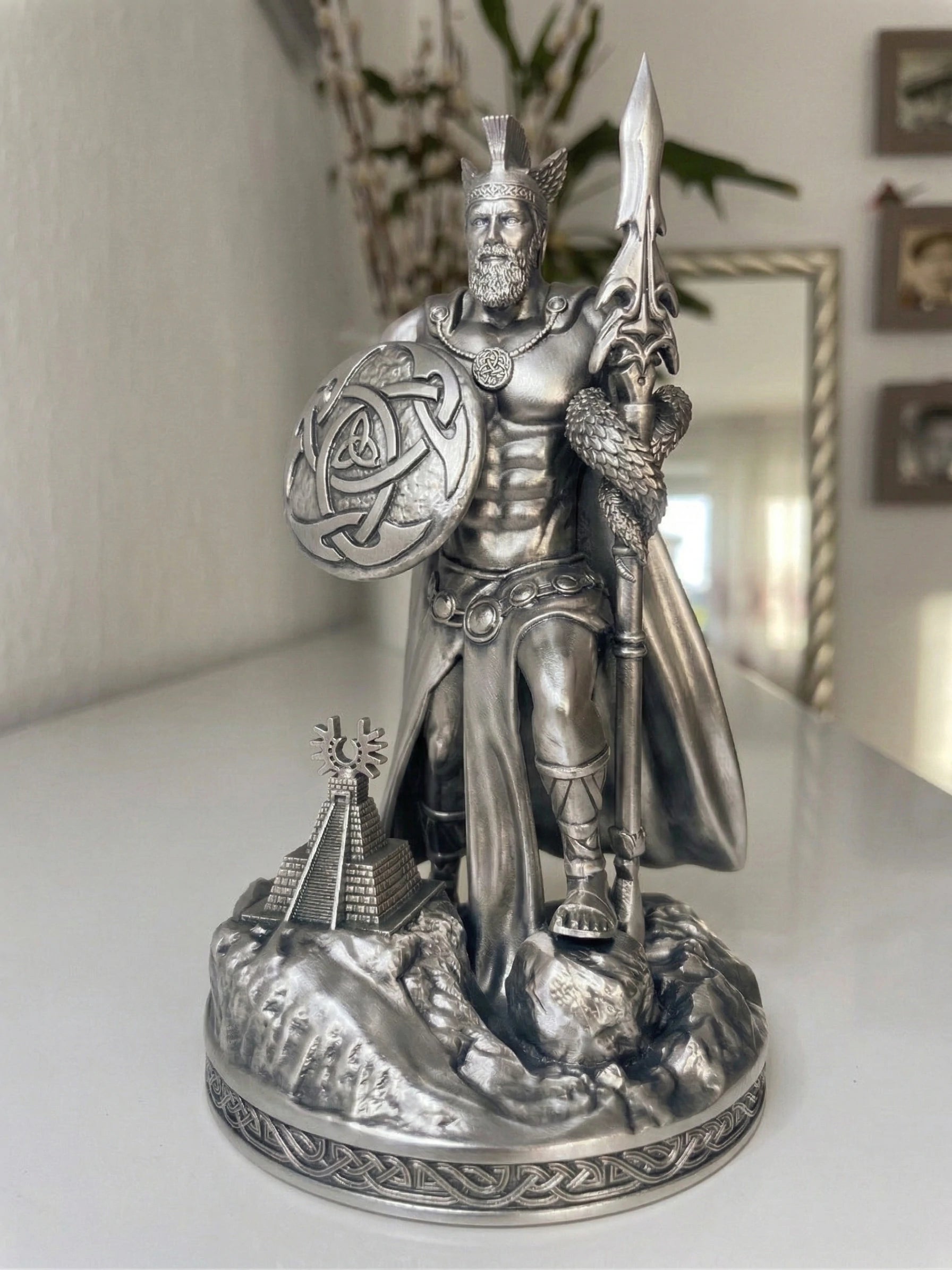 Lugh - Celtic God - Hand-painted Antique Gold Statue - Altar Decoration