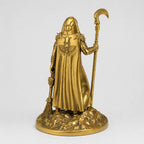 Osiris Egyptian God of Rebirth statue – hand-painted SLA resin 15 cm – back view antique gold finish – PrintableArtForge