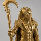 Osiris Egyptian God of Rebirth statue – hand-painted SLA resin 15 cm – detail close-up hand-painted surface – PrintableArtForge