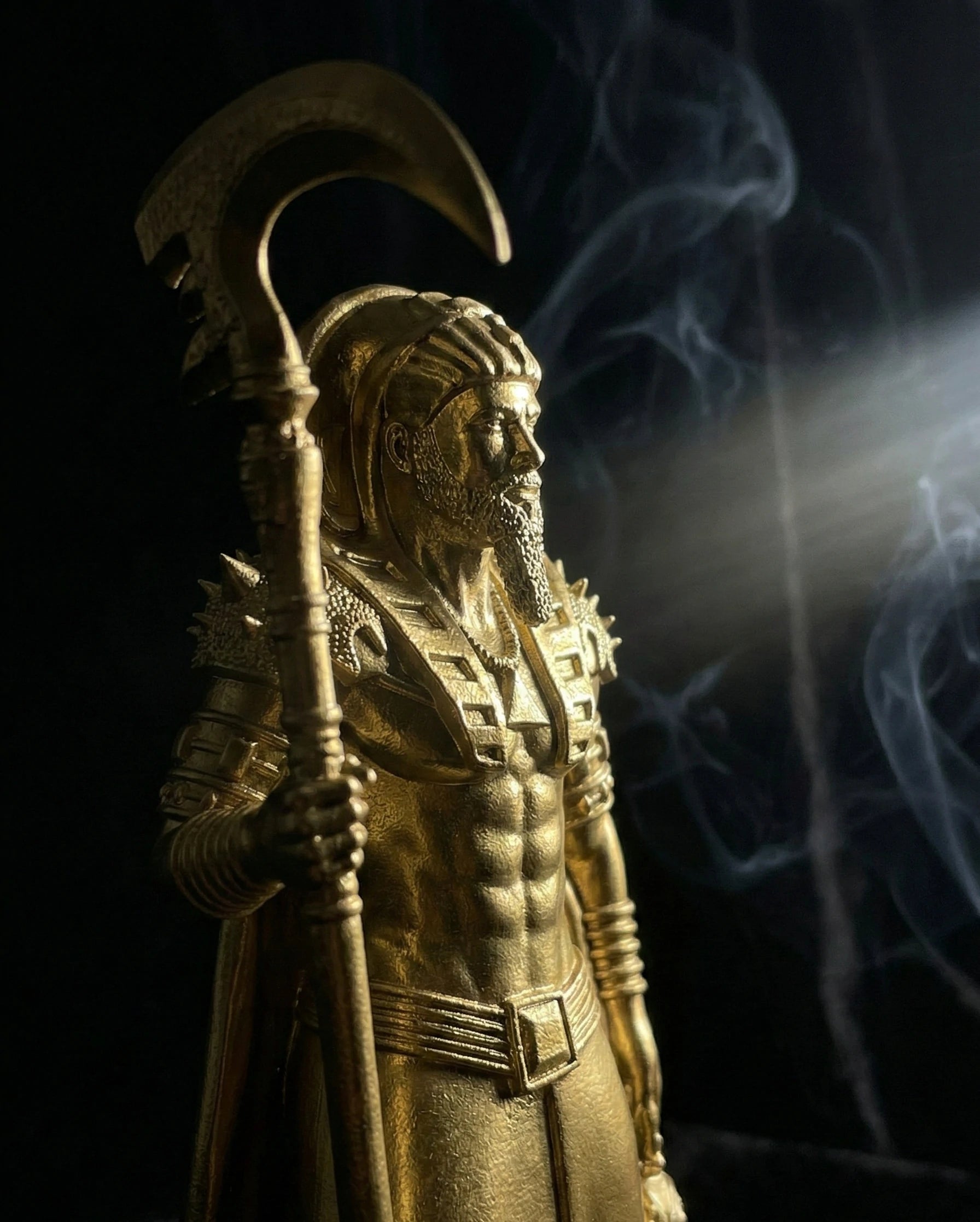 Osiris - Egyptian God - Hand-painted Antique Gold Statue - Altar Decoration