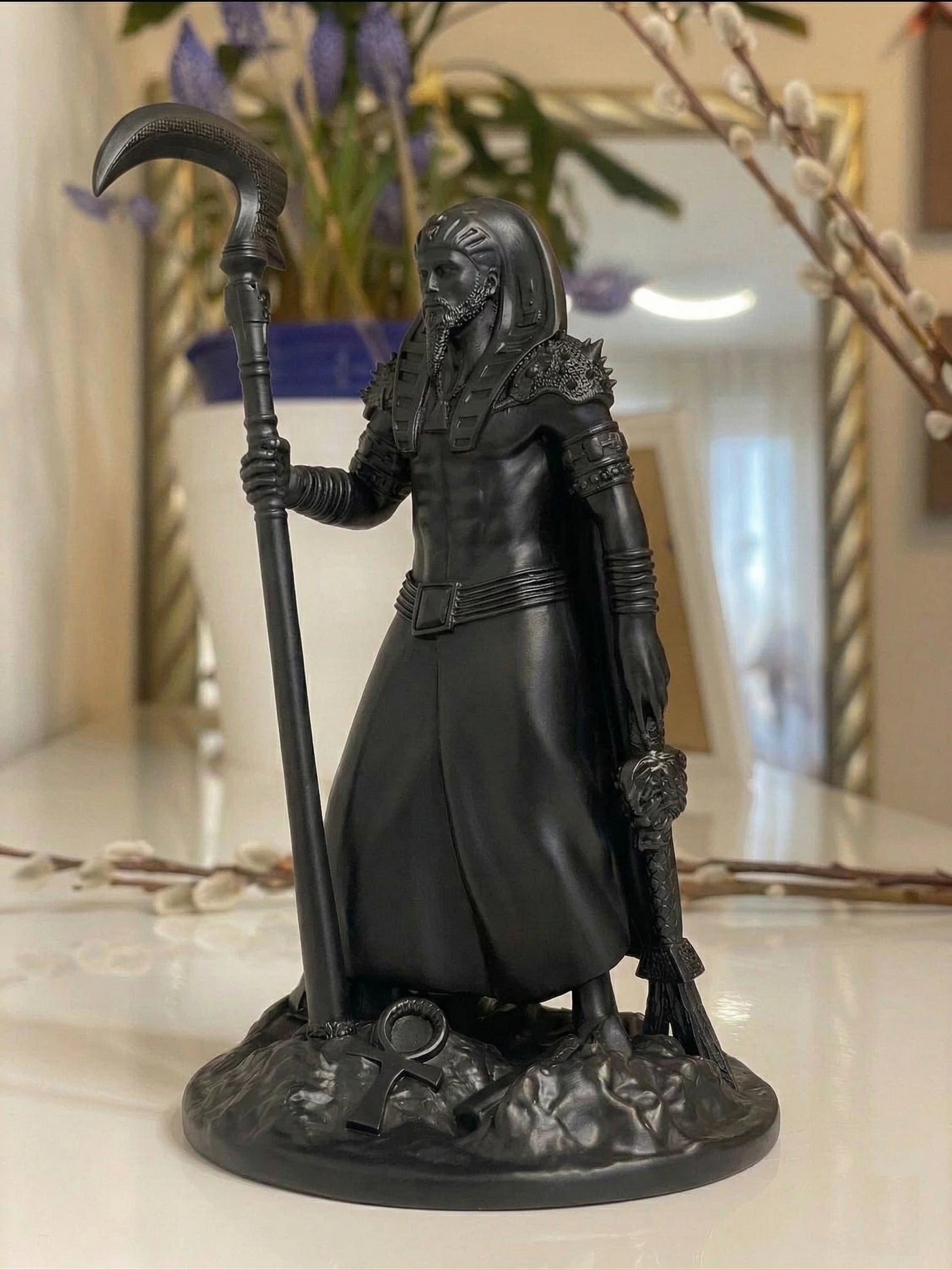 Osiris - Egyptian God - Hand-painted Antique Gold Statue - Altar Decoration