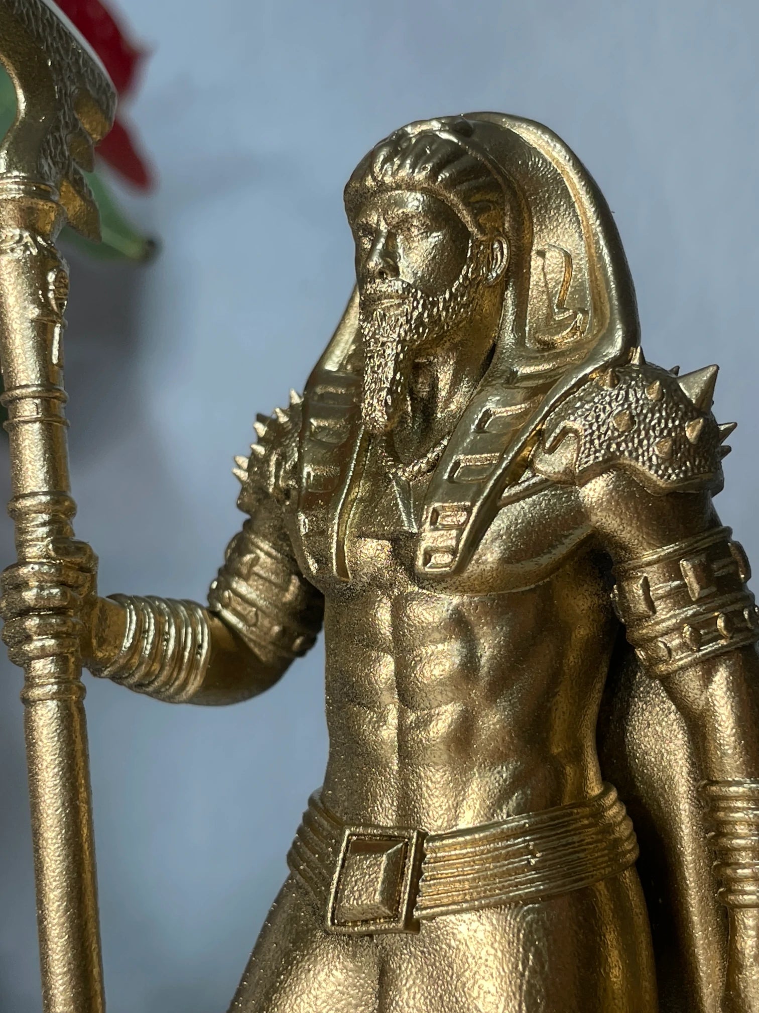 Statue of Osiris – Egyptian god of rebirth, order, and the afterlife, hand-painted figurine – altar miniature decoration