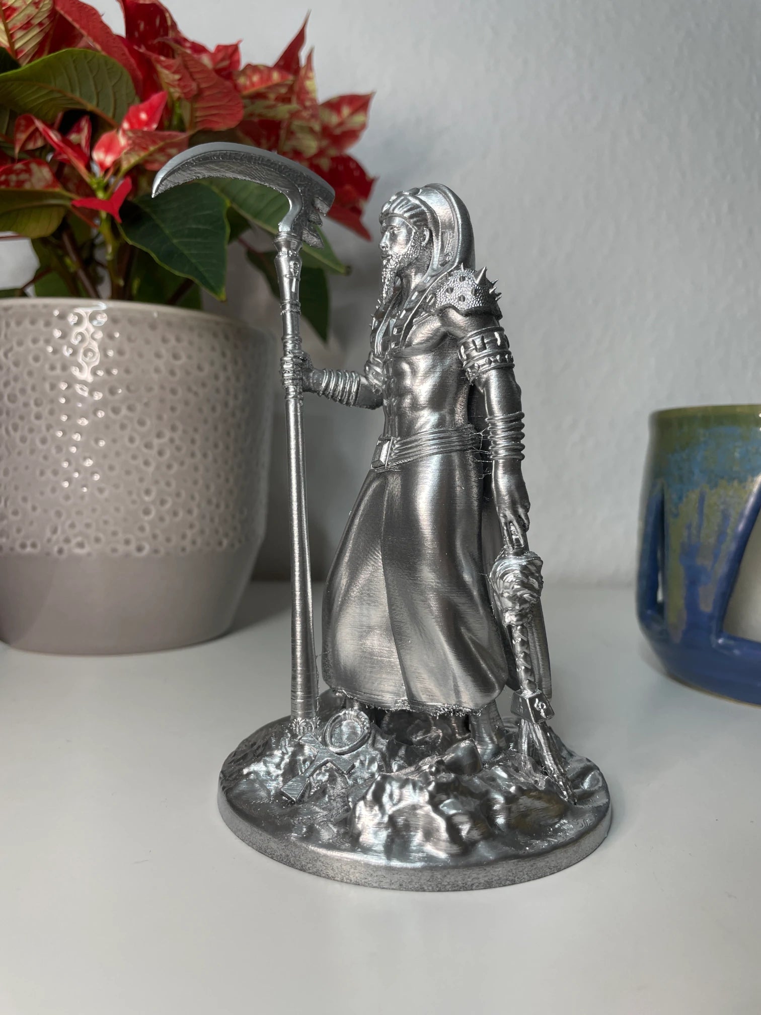 Statue of Osiris – Egyptian god of rebirth, order, and the afterlife, hand-painted figurine – altar miniature decoration