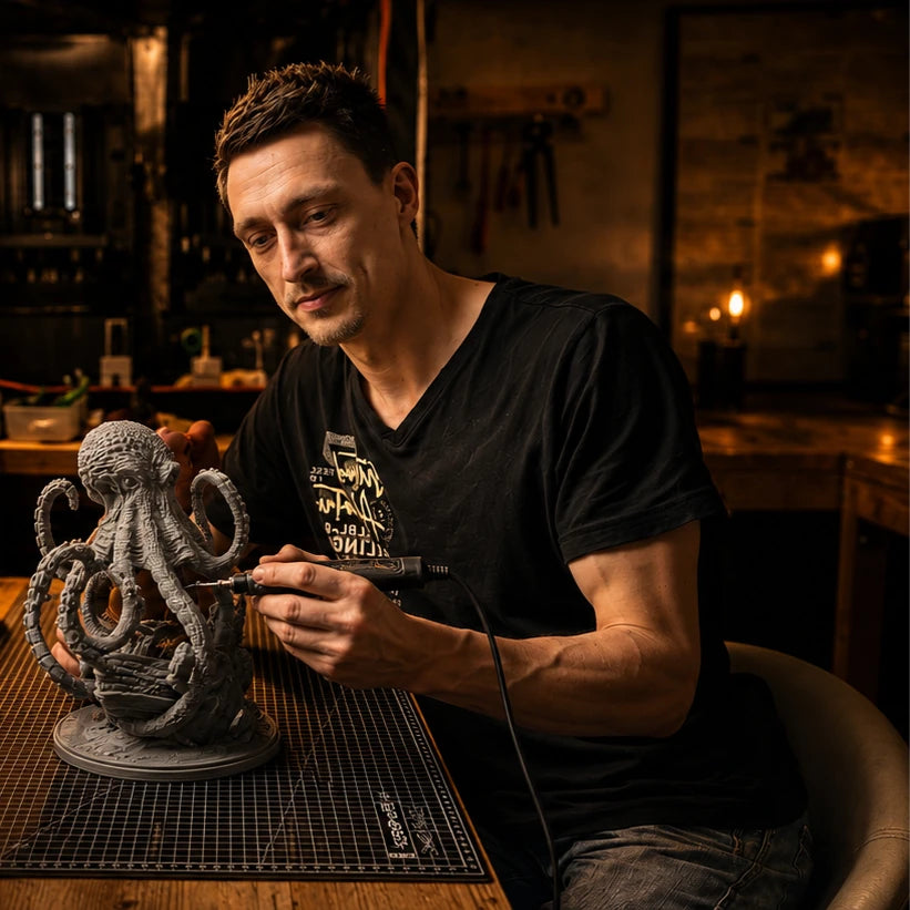 Joel PrintableArtForge founder portrait – right half banner 1x1 – handcrafted 3D printed figurines Darmstadt