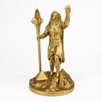 Ra Egyptian Sun God statue – hand-painted SLA resin 15 cm – front view antique gold finish – PrintableArtForge