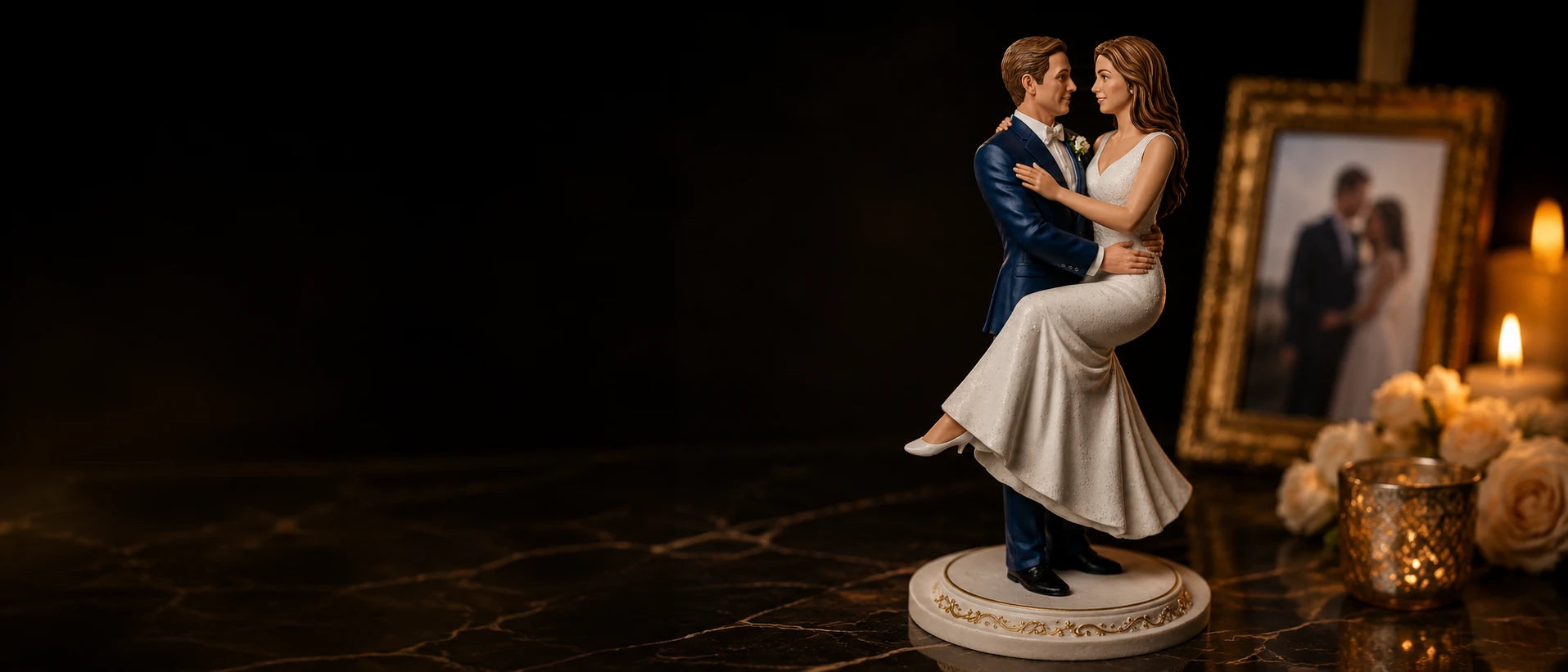 Wedding Figures collection banner – custom wedding couple cake topper figurines – PrintableArtForge